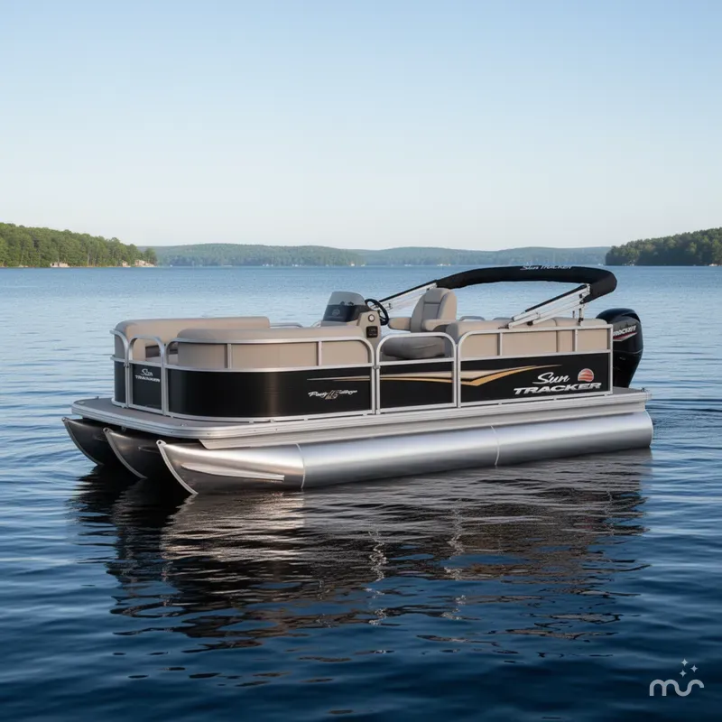 Slide: The Image of Sun Tracker Party Barge 16 DLX 2025 - 2