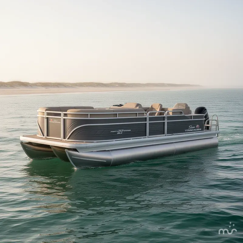 Slide: The Image of Sun Tracker Party Barge 22 DLX 2025 - 0
