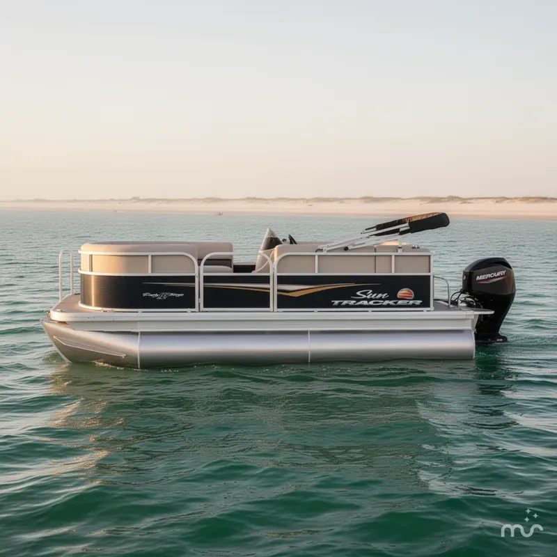 Slide: The Image of Sun Tracker Party Barge 16 DLX 2025 - 1