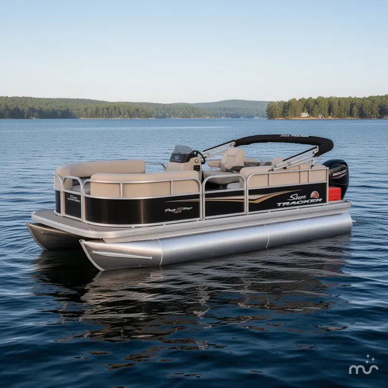 Slide: The Image of Sun Tracker Party Barge 16 DLX 2025 - 2