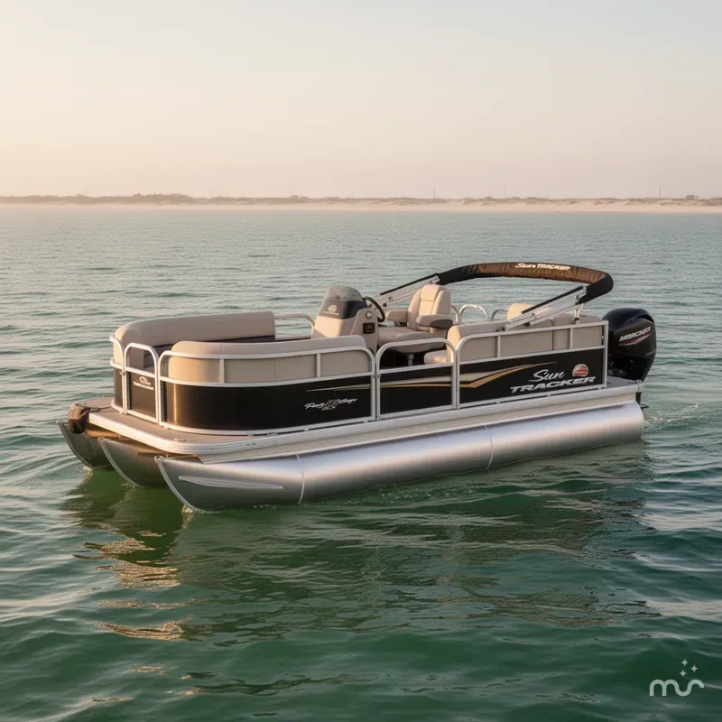 Slide: The Image of Sun Tracker Party Barge 16 DLX 2025 - 2