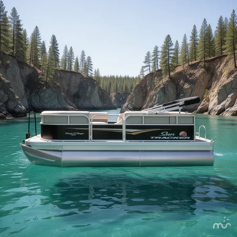 Slide: The Image of Sun Tracker Party Barge 16 DLX 2025 - 2