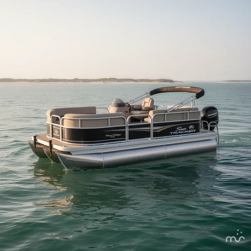 Slide: The Image of Sun Tracker Party Barge 16 DLX 2025 - 0