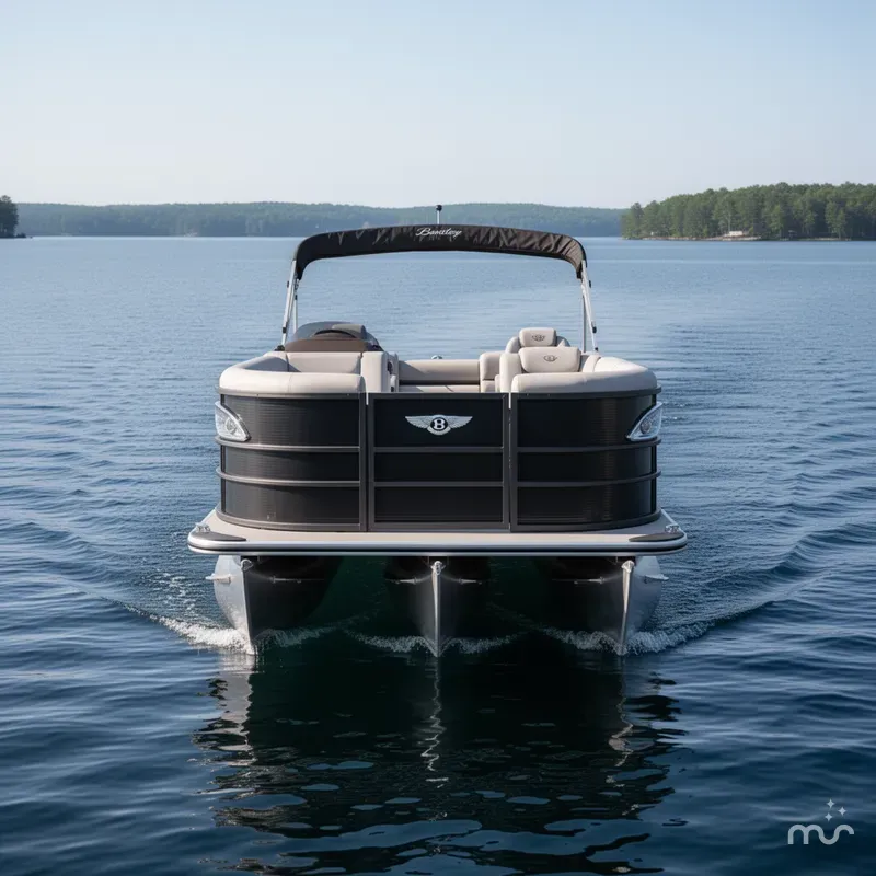 Slide: The Image of Bentley Pontoons Legacy 223 Navigator Quad Lounge Tritoon & Honda 4 2025 - 1