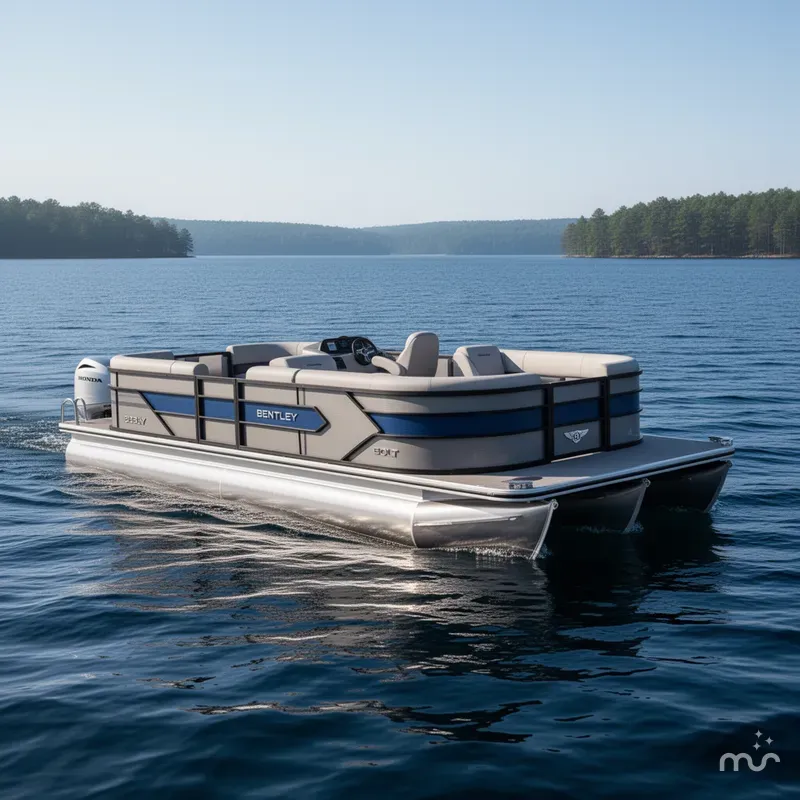 Slide: The Image of Bentley Pontoons 223 Bolt Quad Lounge Tritoon & Honda 4-Stroke EFI 2025 - 0
