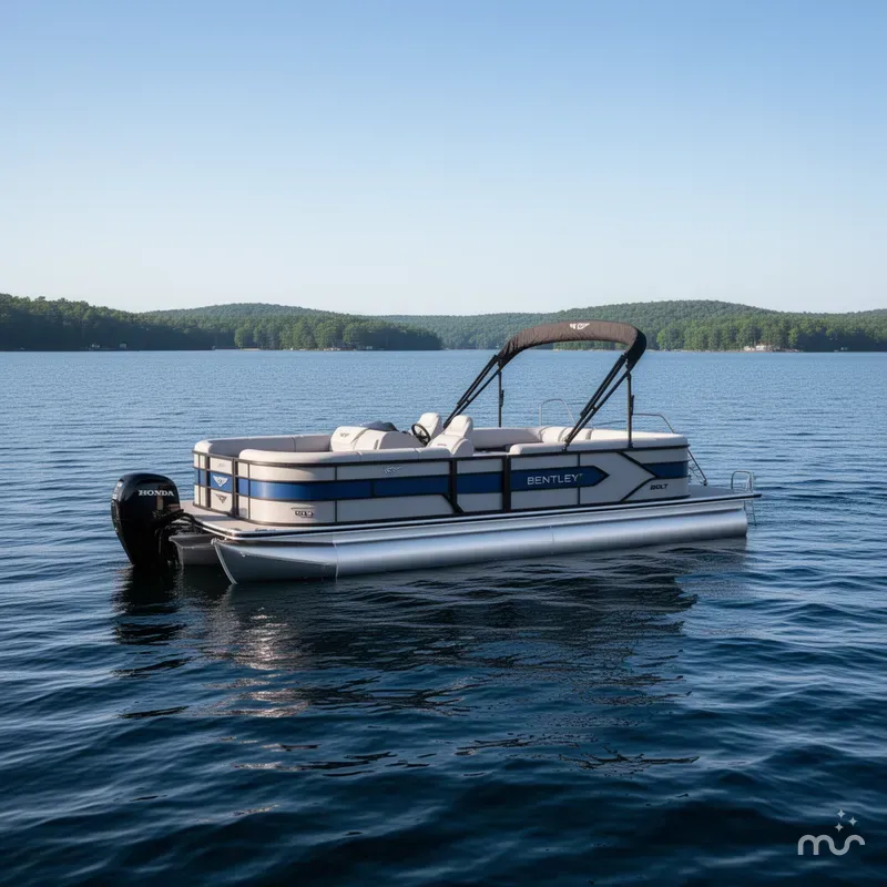 Slide: The Image of Bentley Pontoons 223 Bolt Quad Lounge Tritoon & Honda 4-Stroke EFI 2025 - 2