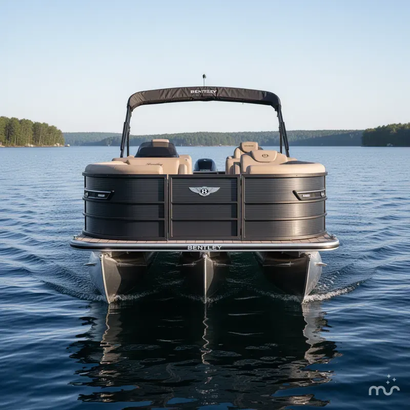 Slide: The Image of Bentley Pontoons Elite 223 Admiral Quad Lounge Tritoon & Honda 4-St 2025 - 1