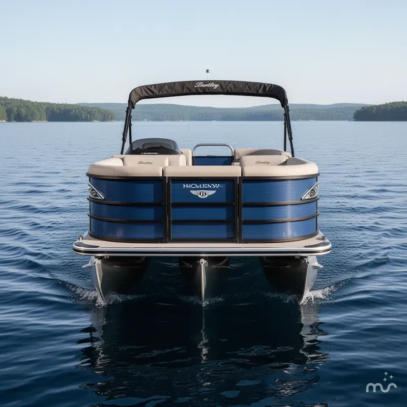 Slide: The Image of Bentley Pontoons Legacy 223 Navigator Quad Lounge Tritoon & Honda 4 2025 - 1