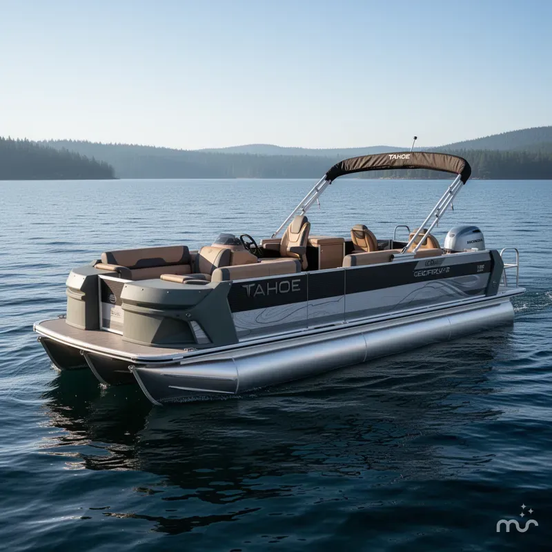 Slide: The Image of Tahoe Geofish 2385 Rear Fish Tritoon & Honda 4-Stroke EF 2025 - 0