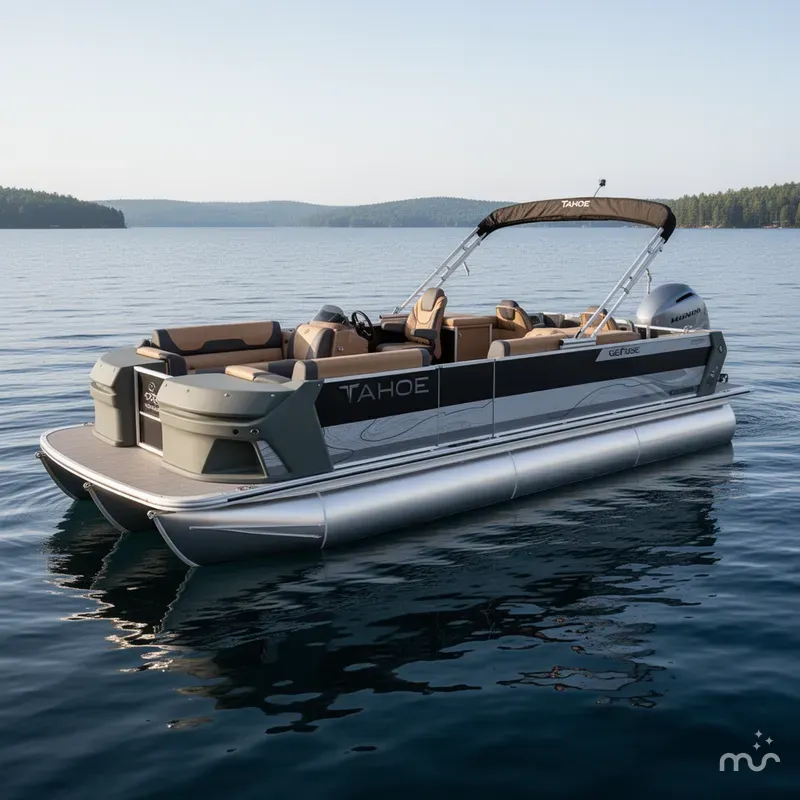 Slide: The Image of Tahoe Geofish 2385 Rear Fish Tritoon & Honda 4-Stroke EF 2025 - 2