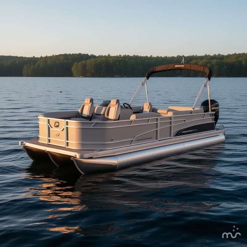 Slide: The Image of Princecraft 21 Sportfisher 2-S Pontoon & Mercury 90HP 4-Stroke 2025 - 2