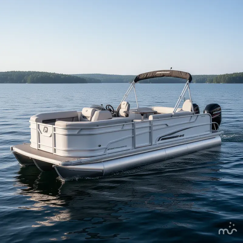 Slide: The Image of Princecraft 23 Sportfisher 2RS Rear Fish Pontoon & Mercury 4-S 2025 - 0