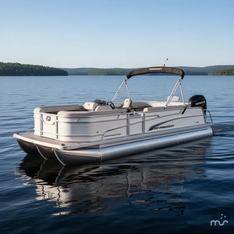 Slide: The Image of Princecraft 23 Sportfisher 2RS Rear Fish Pontoon & Mercury 4-S 2025 - 2