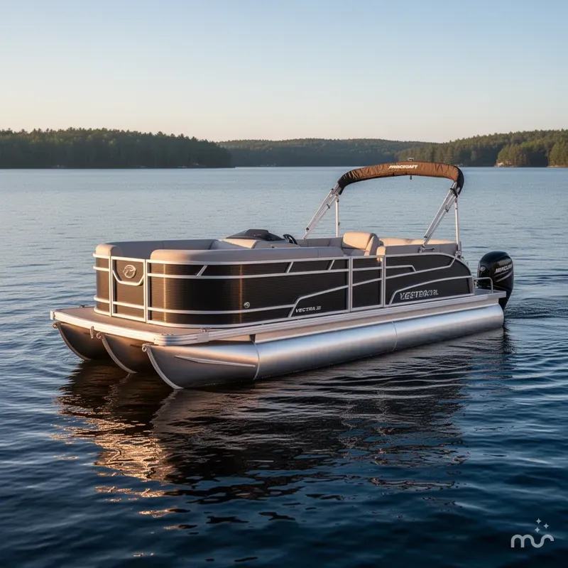 Slide: The Image of Princecraft Vectra 23 RL Lounge Swingback Pontoon & Mercury 4- 2025 - 2