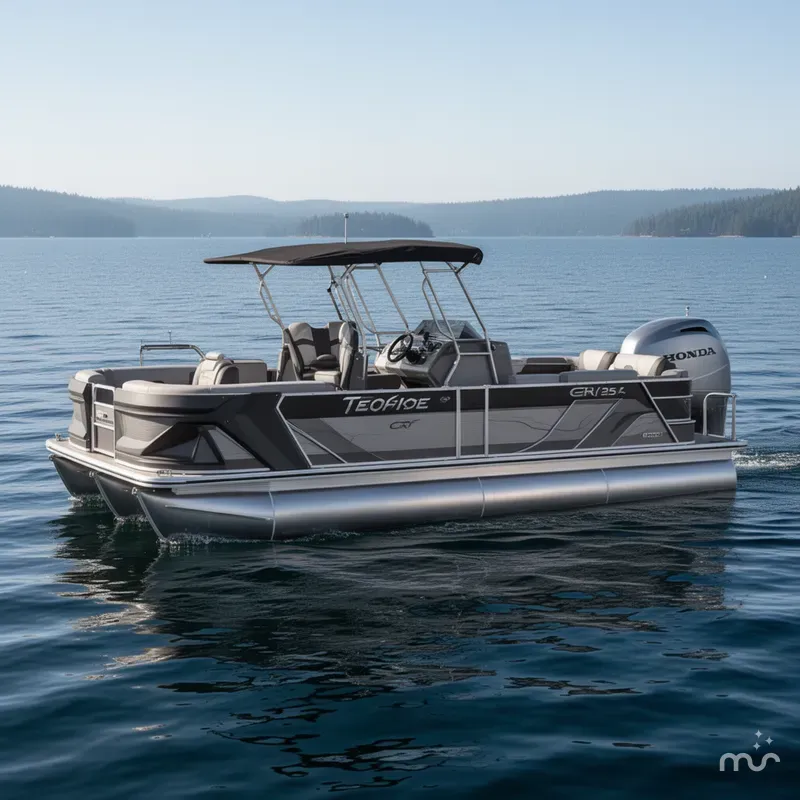 Slide: The Image of Tahoe Geofish CRF 2585 Tritoon & Honda 4-Stroke EFI 2025 - 0
