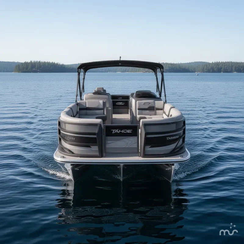 Slide: The Image of Tahoe Geofish CRF 2585 Tritoon & Honda 4-Stroke EFI 2025 - 1