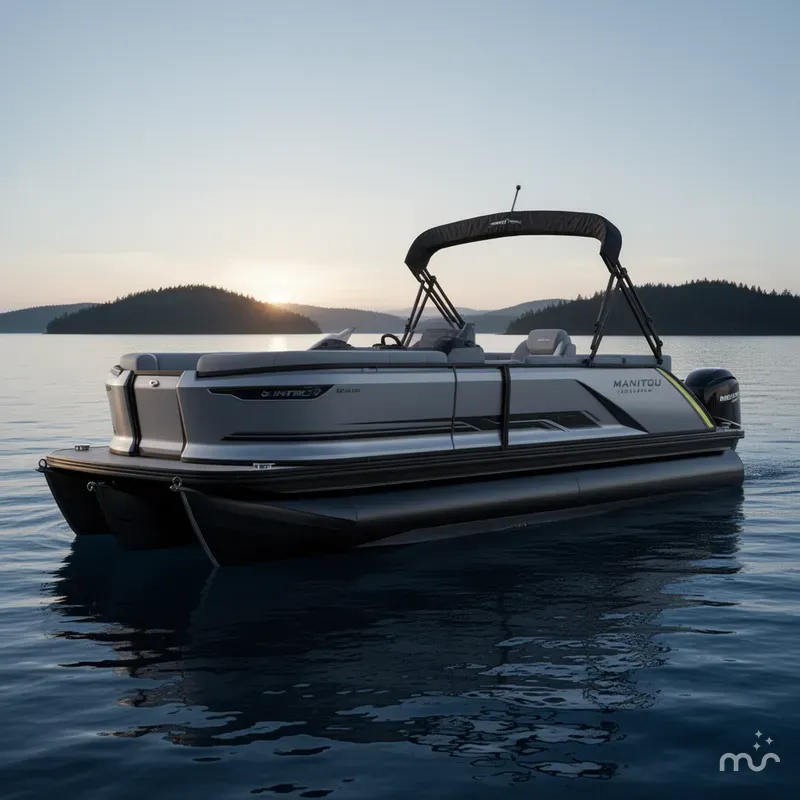 Slide: The Image of Manitou 22 CRUISE MAX Deck With 150hp Rotax Stealth Motor 2025 - 0