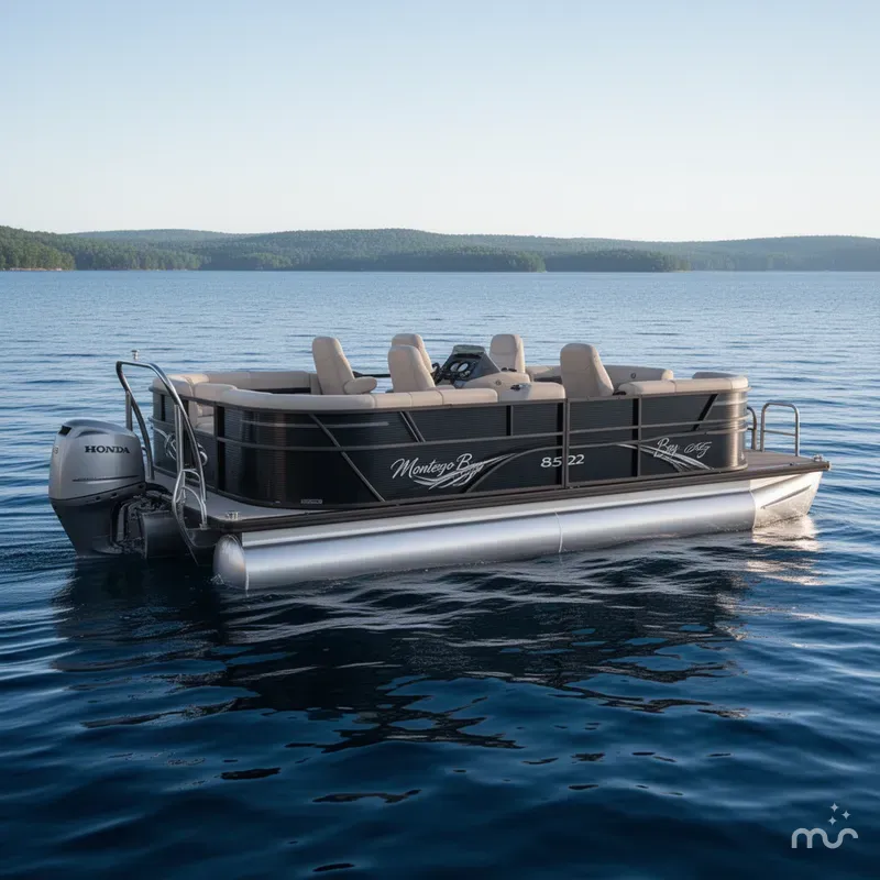 Slide: The Image of Montego Bay 8522 Quad Lounge Tritoon & Honda 4-Stroke EFI 2025 - 0