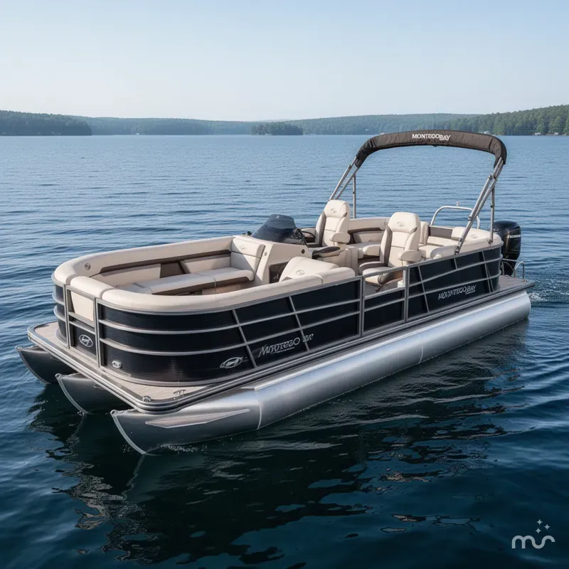 Slide: The Image of Montego Bay 8522 Quad Lounge Tritoon & Honda 4-Stroke EFI 2025 - 1