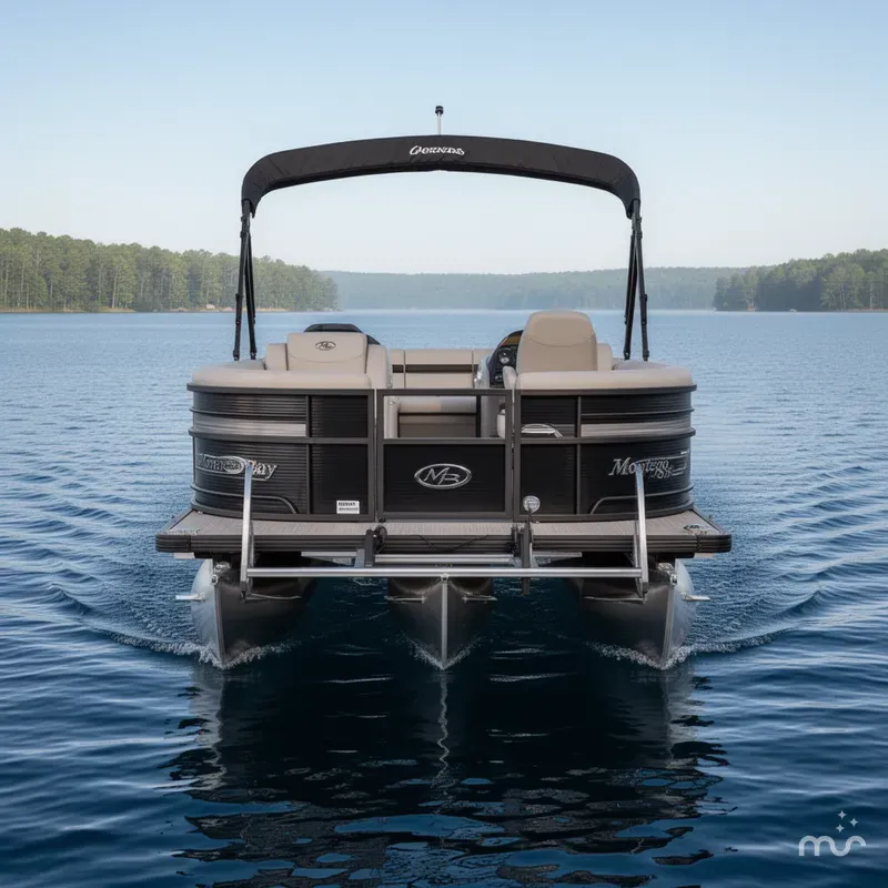 Slide: The Image of Montego Bay 8522 Quad Lounge Tritoon & Honda 4-Stroke EFI 2025 - 2