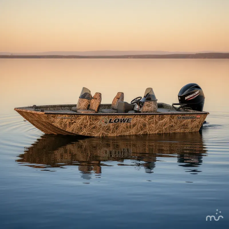 Slide: The Image of Lowe Stinger 175C W/60 HP Mercury Mossy Oak Shadow Gras 2024 - 0