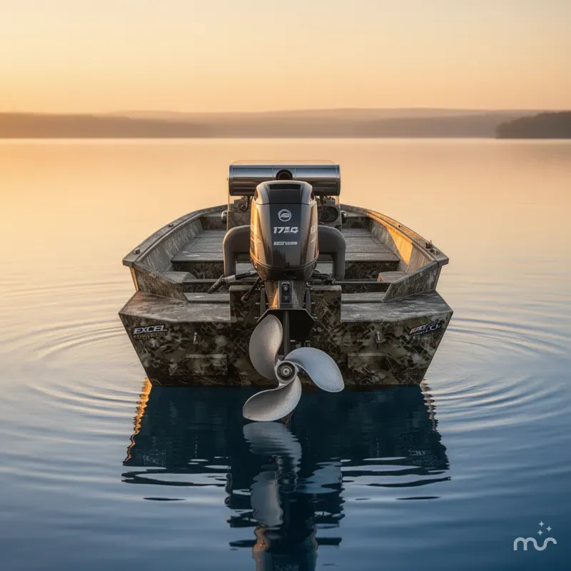 Slide: The Image of Excel 1754 F4 Shallow Water DGB W/ Mud Buddy HDR 40 Timb 2025 - 2