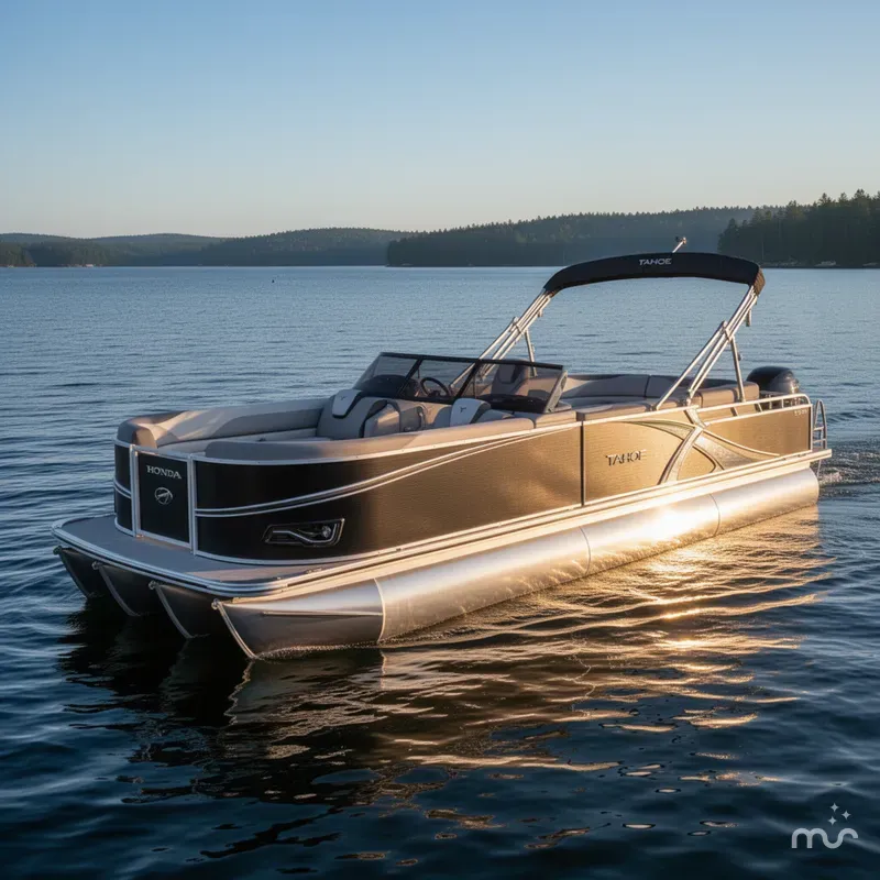 Slide: The Image of Tahoe LTZ 2385 Elite Cruise Windshield Tritoon & Honda 4 2025 - 2