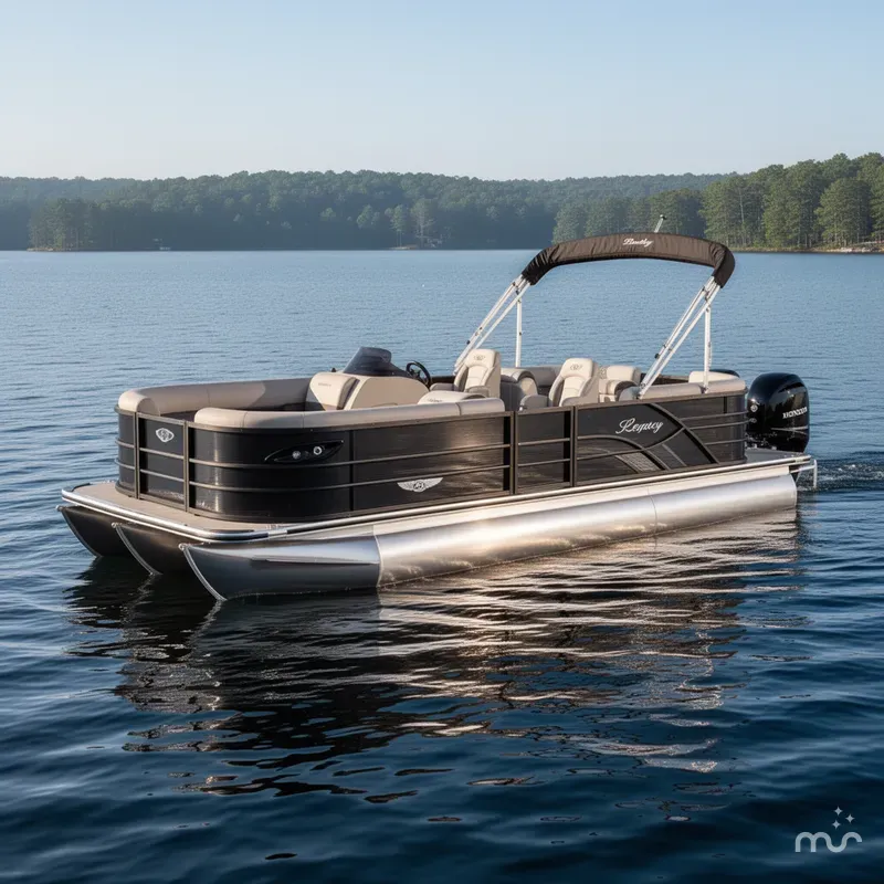 Slide: The Image of Bentley Pontoons Legacy 220 Navigator Quad Lounge & Honda 4-Stroke 2025 - 1