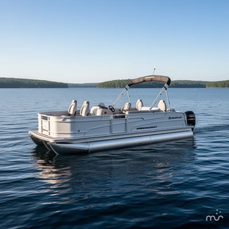 Slide: The Image of Princecraft 21 Sportfisher 4-S Quad Fish Pontoon & Mercury 4-S 2025 - 2