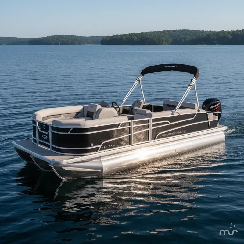 Slide: The Image of Princecraft Vectra 21 RL Swingback Lounge Pontoon & Mercury 4- 2025 - 2