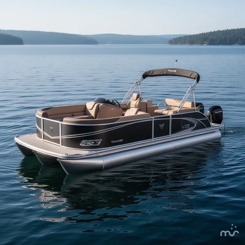 Slide: The Image of Tahoe LTZ 2385 Cruise Rear Bench (CRB) Tritoon & Honda 4 2025 - 1