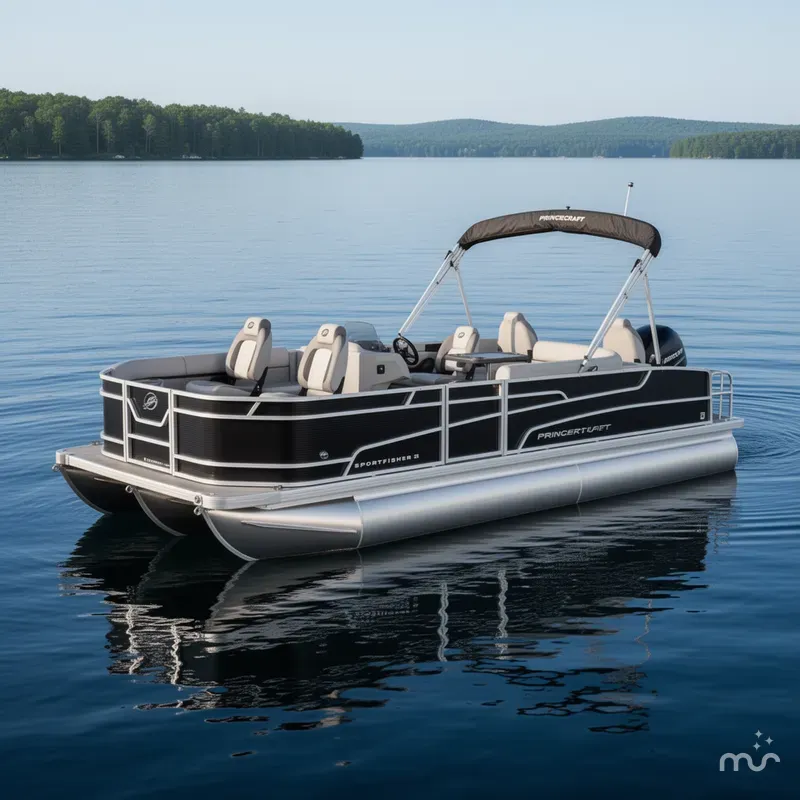 Slide: The Image of Princecraft 21 Sportfisher 4-S Quad Fish Pontoon & Mercury 4-S 2025 - 1