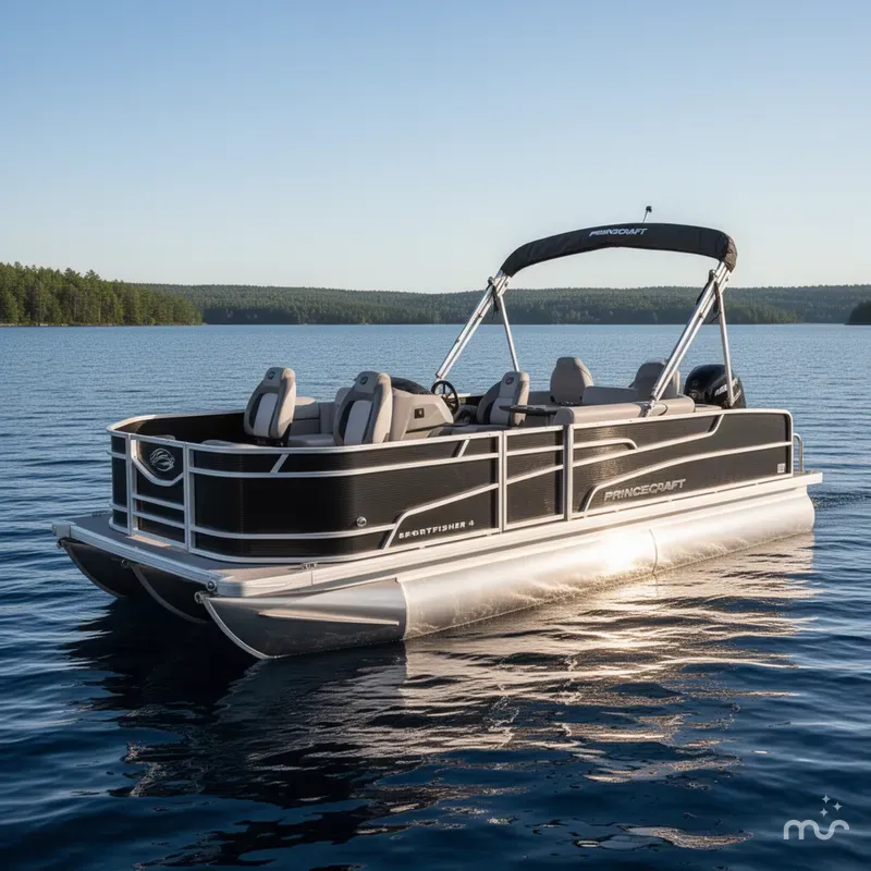 Slide: The Image of Princecraft 21 Sportfisher 4-S Quad Fish Pontoon & Mercury 4-S 2025 - 2