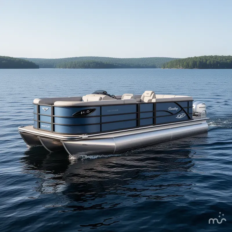 Slide: The Image of Bentley Pontoons Legacy 200 Navigator Quad Lounge & Honda 4-Stroke 2025 - 0