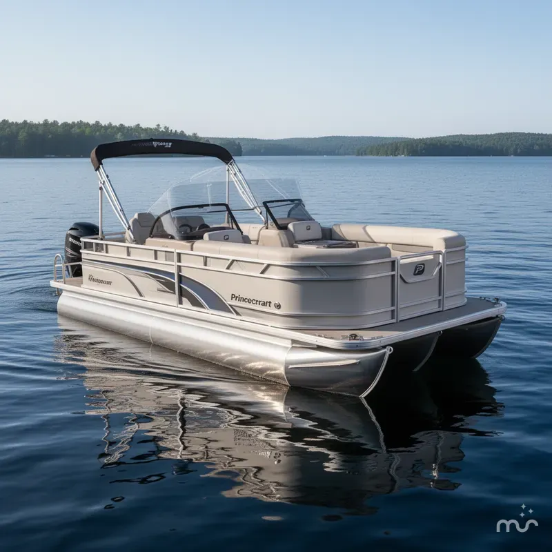 Slide: The Image of Princecraft Vectra 23 RL Swingback Windshield Tritoon Pontoon 2024 - 0