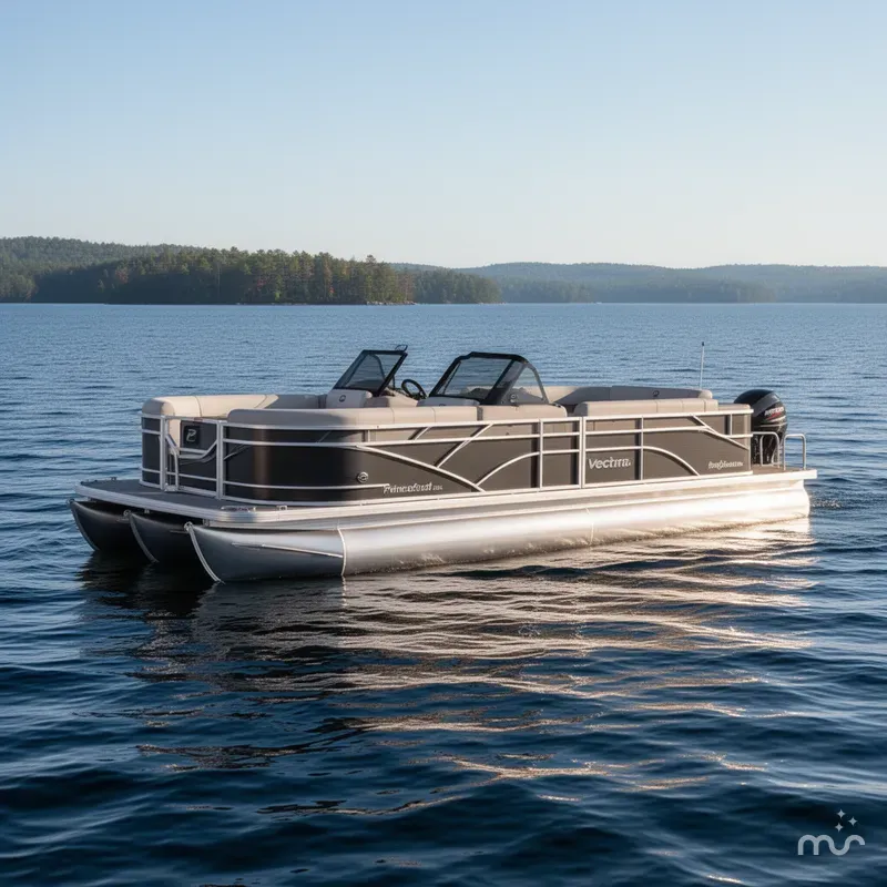 Slide: The Image of Princecraft Vectra 23 RL Swingback Windshield Tritoon Pontoon 2024 - 1