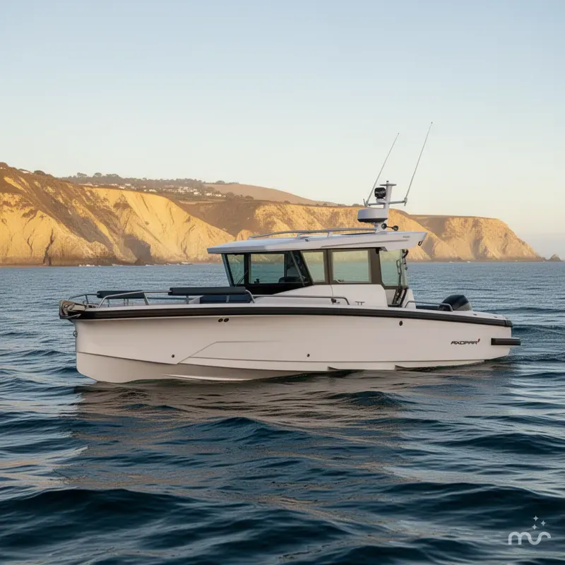 Slide: The Image of Axopar AX29 XC Cross Cabin U-Sofa 2025 - 2