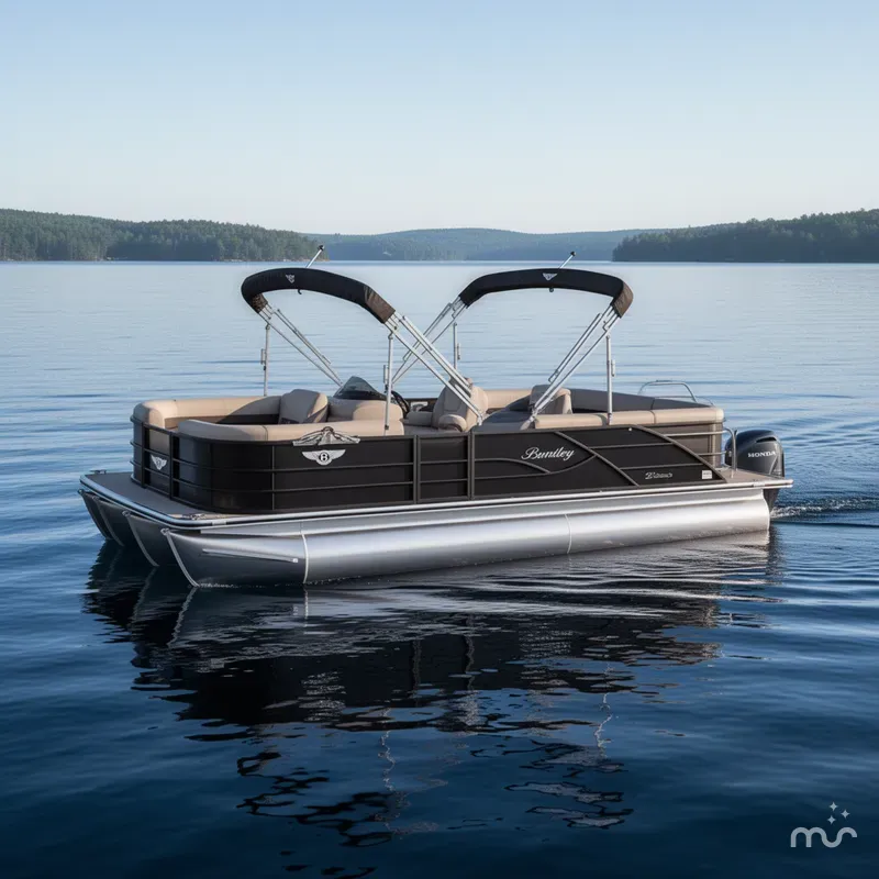 Slide: The Image of Bentley Pontoons Legacy 220 Swingback & Honda 4-Stroke EFI 2026 - 2