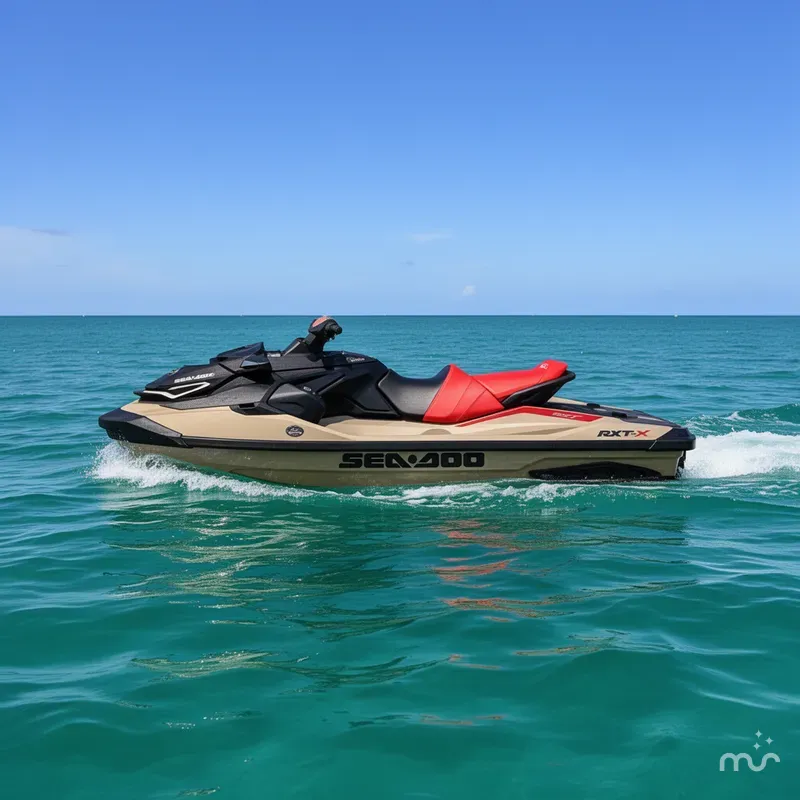 Slide: The Image of Sea-Doo RXT-X™ 325 Metallic Tan / Lava Red Premium 2025 - 1