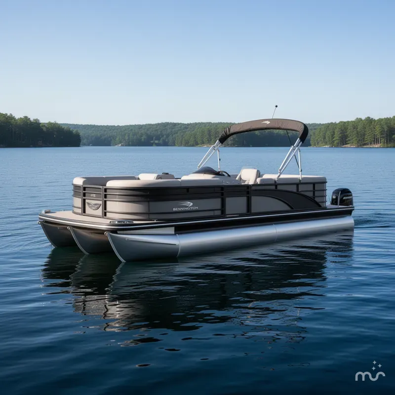 Slide: The Image of Bennington R Bowrider Quad Bench 25RTFBA Tritoon 2025 - 1