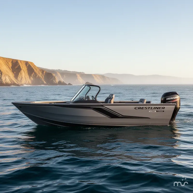 Slide: The Image of Crestliner Hawk 1750 WT JS w/ 90HP Mercury! 2025 - 1