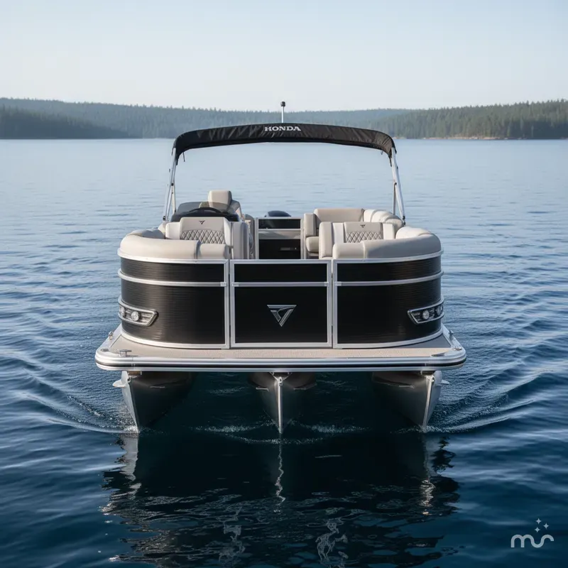 Slide: The Image of Tahoe Cascade 2385 Quad Lounge Tritoon & Honda 4-Stroke 2025 - 1