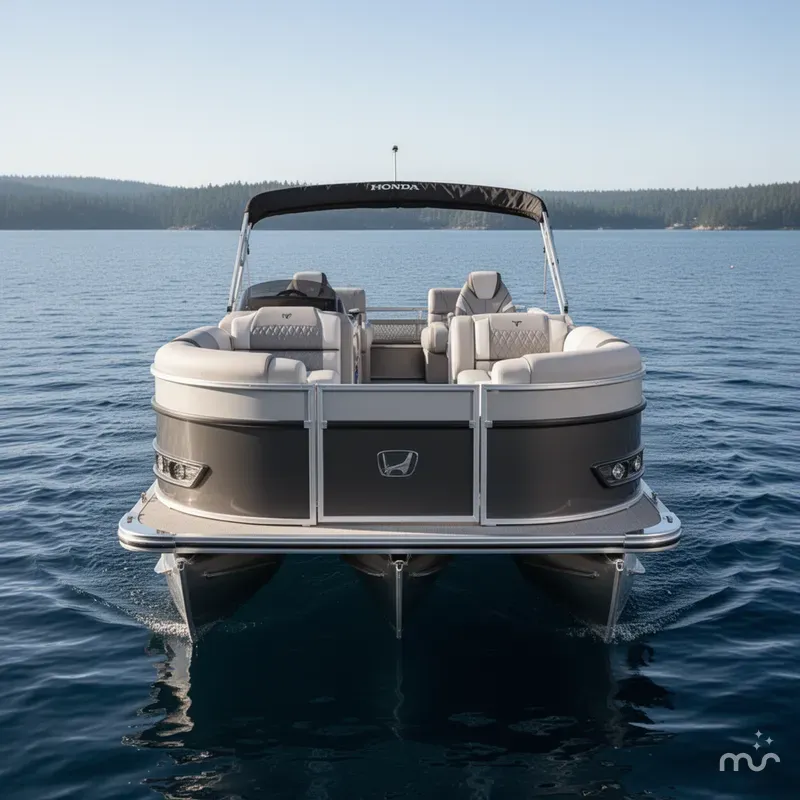Slide: The Image of Tahoe Cascade 2385 Quad Lounge Shift SS Tritoon & Honda 2025 - 1