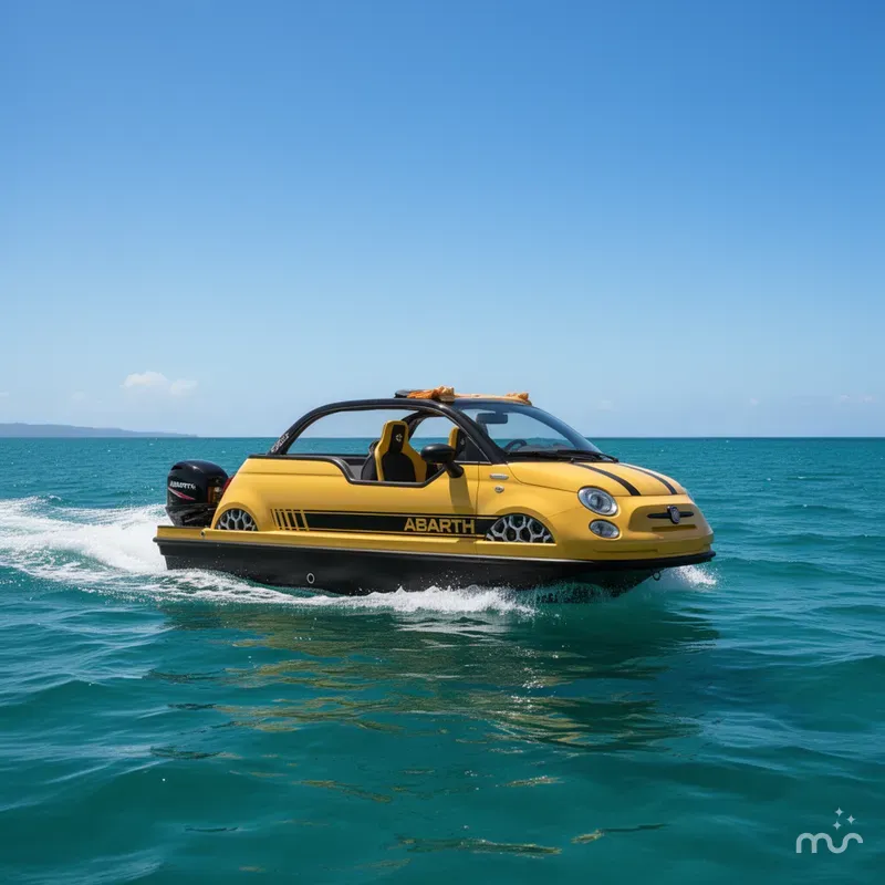 Slide: The Image of Car Off-Shore Fiat 500 Abarth 2025 - 0
