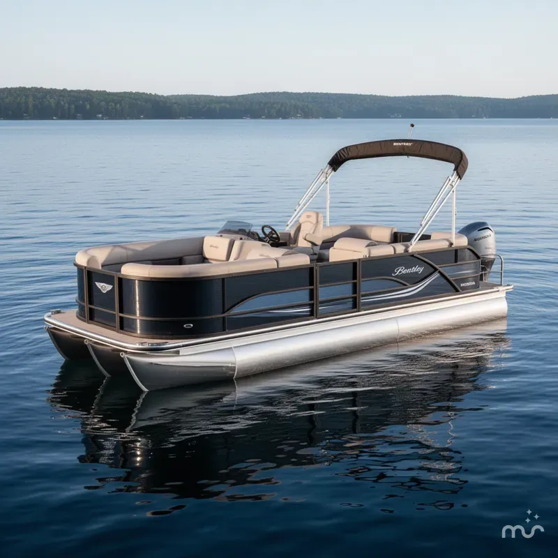 Slide: The Image of Bentley Pontoons LE 200 CW Quad Lounge & Honda 4-Stroke EFI 2025 - 2