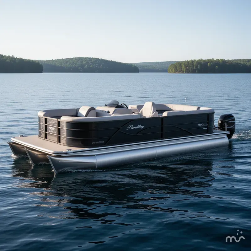 Slide: The Image of Bentley Pontoons Legacy 200 Navigator Quad Lounge & Honda 4-Stroke 2025 - 0