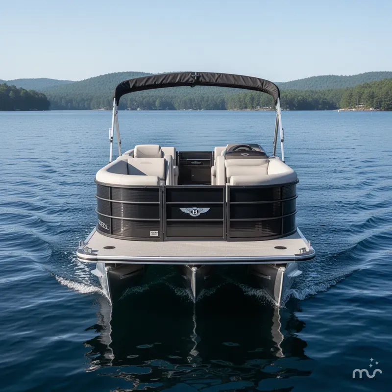 Slide: The Image of Bentley Pontoons Legacy 200 Navigator Quad Lounge & Honda 4-Stroke 2025 - 2