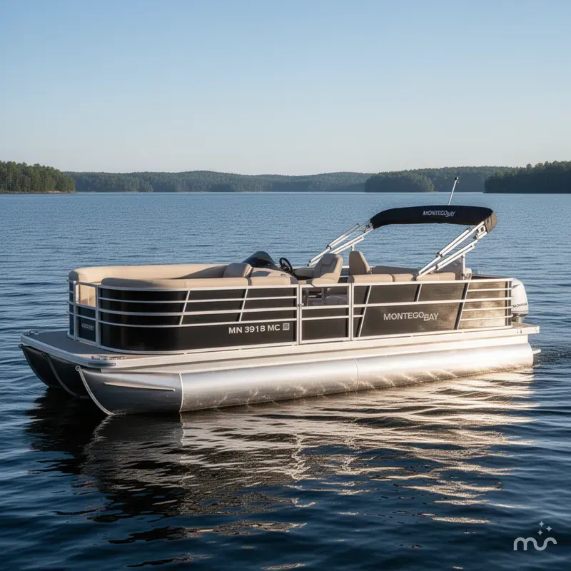 Slide: The Image of Montego Bay FC8522-2PT-Deluxe Pontoon & 115HP Honda 4-S EFI 2021 - 2