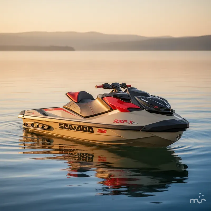 Slide: The Image of Sea-Doo RXP-X™ 325 iBR Metallic Tan / Lava Red Premium 2025 - 2