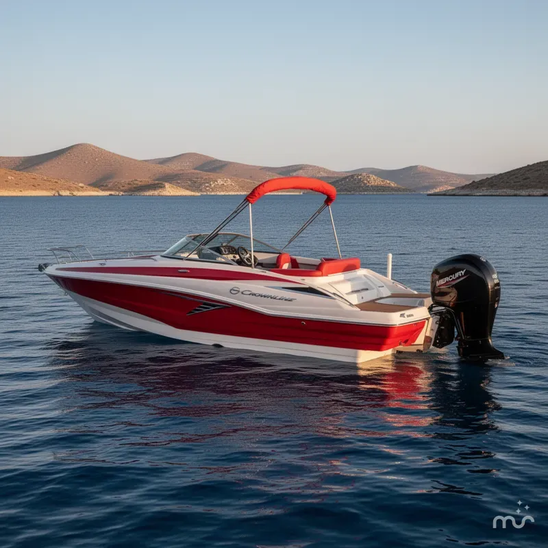 Slide: The Image of Crownline Boats E210 XS w/ 150 HP Mercury Outboard & Matching Trai 2025 - 2